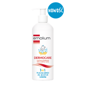 EMOLIUM DERMOCARE 3W1 PŁYN DO KĄPIELI, ŻEL DO MYCIA, SZAMPON 400ml