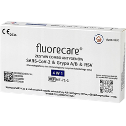 Test Fluorecare, Zestaw combo antygenów 4w1 Covid-19, grypa A/B, RSV, 1 sztuka