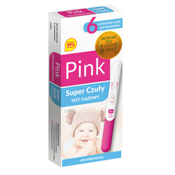 Test ciążowy strumieniowy Pink Super czuły 1 sztuka