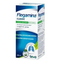 Flegamina Classic mięta bez cukru syrop 200ml
