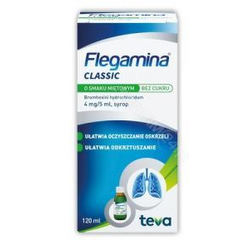 Flegamina Classic mięta bez cukru syrop 120ml