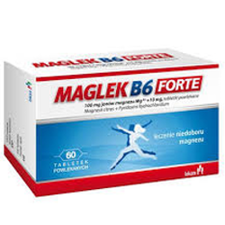 Maglek B6 Forte 100mg+10mg 60 tabletek powlekanych