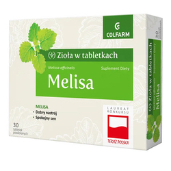 Zioła w tabletkach Melisa 30 tabletek