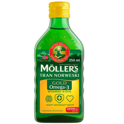 Tran norweski Mollers Gold cytrynowy płyn 250ml