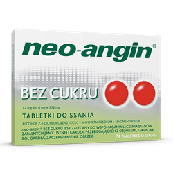 Neo-angin bez cukru 24 tabletki