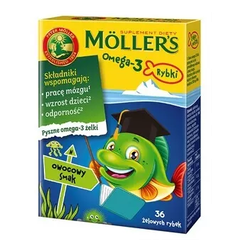 Mollers Omega 3 Rybki Owocowe 36 sztuk