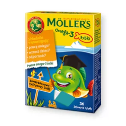 Mollers Omega 3 Rybki Pomarańczowe 36 sztuk