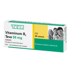 Vitaminum B6 Teva 50mg tabletki drażowane 50 sztuk