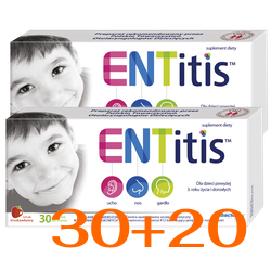 ENTitis smak truskawkowy 30 pastylek do ssania + 20 tabletek gratis