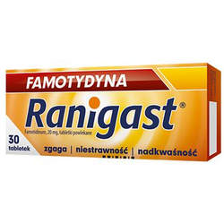 Famotydyna Ranigast 0,02g 30 tabletek