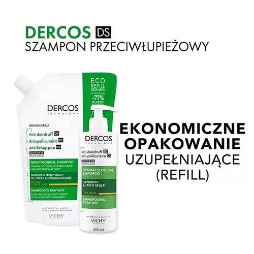 Vichy Dercos DS Szampon przeciwłupieżowy włosy suche 390ml - obrazek 4