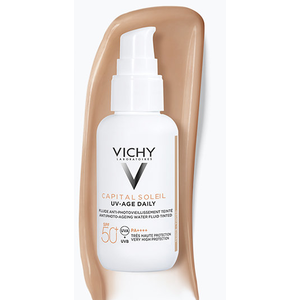 Vichy Capital Soleil UV-Age Daily Lekki fluid przeciw oznakom starzenia SPF 50+ 40ml Koloryzujący