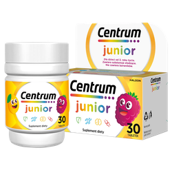 Centrum Junior dla dzieci od 3 lat smak cytrynowo-malinowy 30 tabletek do ssania