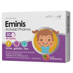 Eminis smak truskawkowy 30 pastylek do ssania