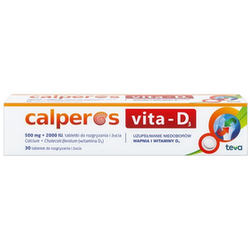 Calperos Vita-D3 500 mg + 2000 IU tabletki do rozgryzania i żucia 30 sztuk