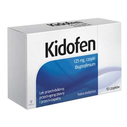 Kidofen czopki doodbytnicze 125 mg 10 sztuk