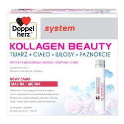 Doppelherz system Kollagen Beauty malina i jagoda 25 ml x 30 ampułek