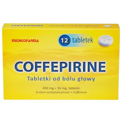 Coffepirine Tabletki od bólu głowy 450 mg+50 mg 12 sztuk