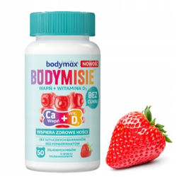 Bodymisie wapń i witamina D3 żelki truskawkowe 50 sztuk