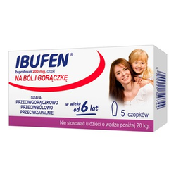 Ibufen 200 mg czopki na ból i gorączkę 5 sztuk
