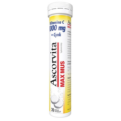 Ascorvita Max Mus tabletki musujące 20 sztuk