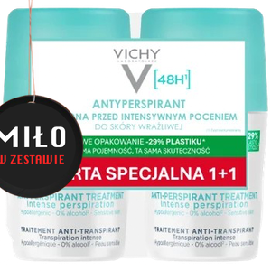 Vichy Antyperspirant w kulce 48H przeciw śladom Zestaw 2 x 50ml
