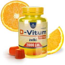 D-Vitum forte 2000 j.m. żelki smak pomarańczowy 60 sztuk