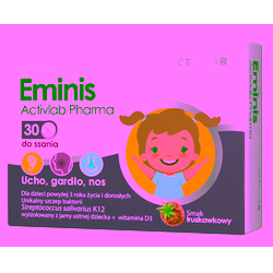 Eminis smak truskawkowy 30 pastylek do ssania