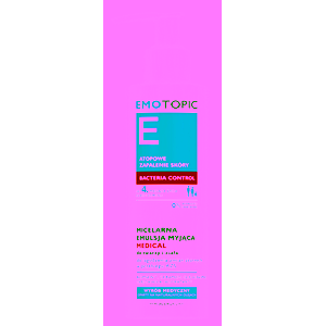 EMOTOPIC BACTERIA CONTROL MICELARNA EMULSJA MYJĄCA MEDICAL do twarzy i ciała 190 ml