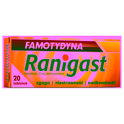 Famotydyna Ranigast 0,02g 20 tabletek