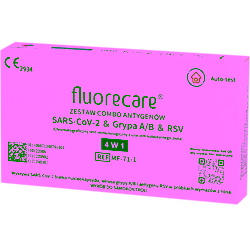 Test Fluorecare, Zestaw combo antygenów 4w1 Covid-19, grypa A/B, RSV, 1 sztuka