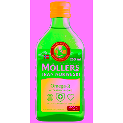 Tran norweski Mollers cytrynowy płyn 250ml