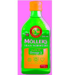Tran norweski Mollers Gold cytrynowy płyn 250ml