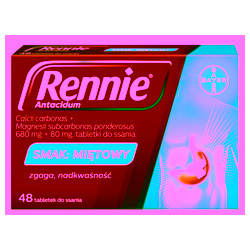 Rennie Mięta tabletki do ssania 48 sztuk