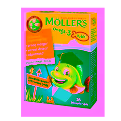 Mollers Omega 3 Rybki Pomarańczowe 36 sztuk