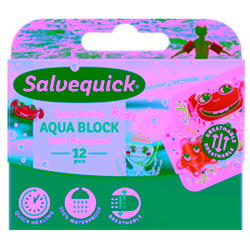 Salvequick Plastry dla dzieci Aqua Block Kids 12 sztuk