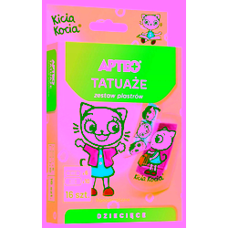 Apteo Care Plastry Tatuaże Kicia Kocia 16 sztuk