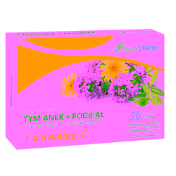 Tymianek + podbiał z witaminą C pastylki do ssania 36 sztuk