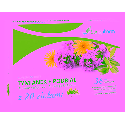 Tymianek + podbiał z 20 ziołami pastylki do ssania 36 sztuk